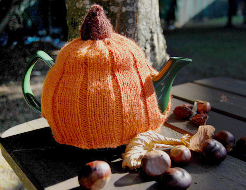 knitted pumpkin tea cosy pattern